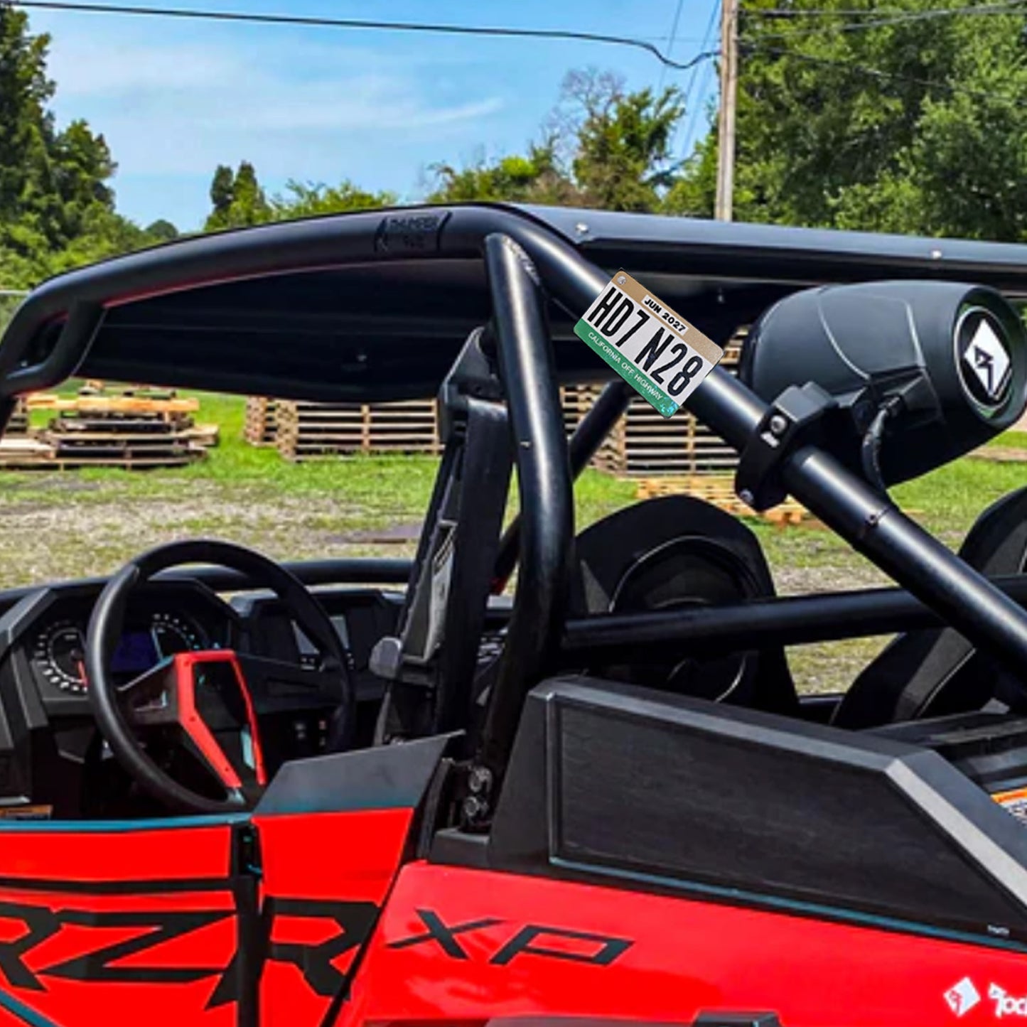 SxS/UTV OHV sticker plate for cage tube mounting