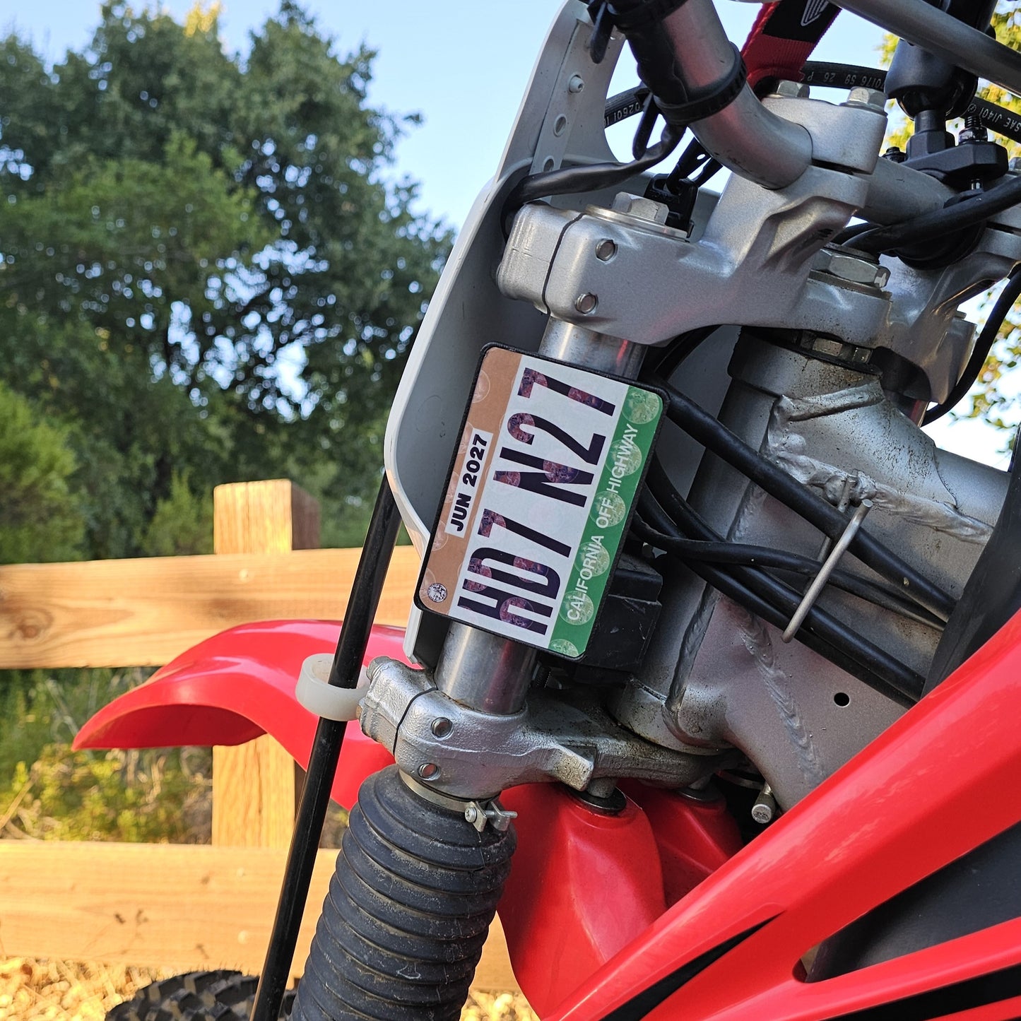 Dirt bike OHV sticker plate for front forks