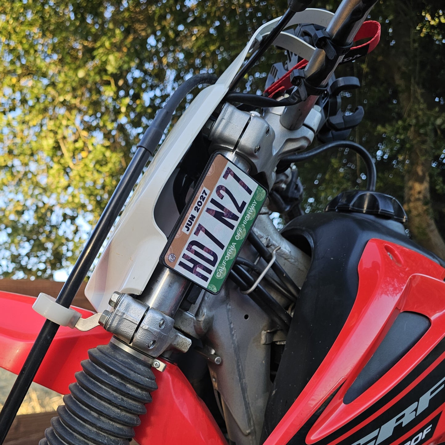 Dirt bike OHV sticker plate for front forks