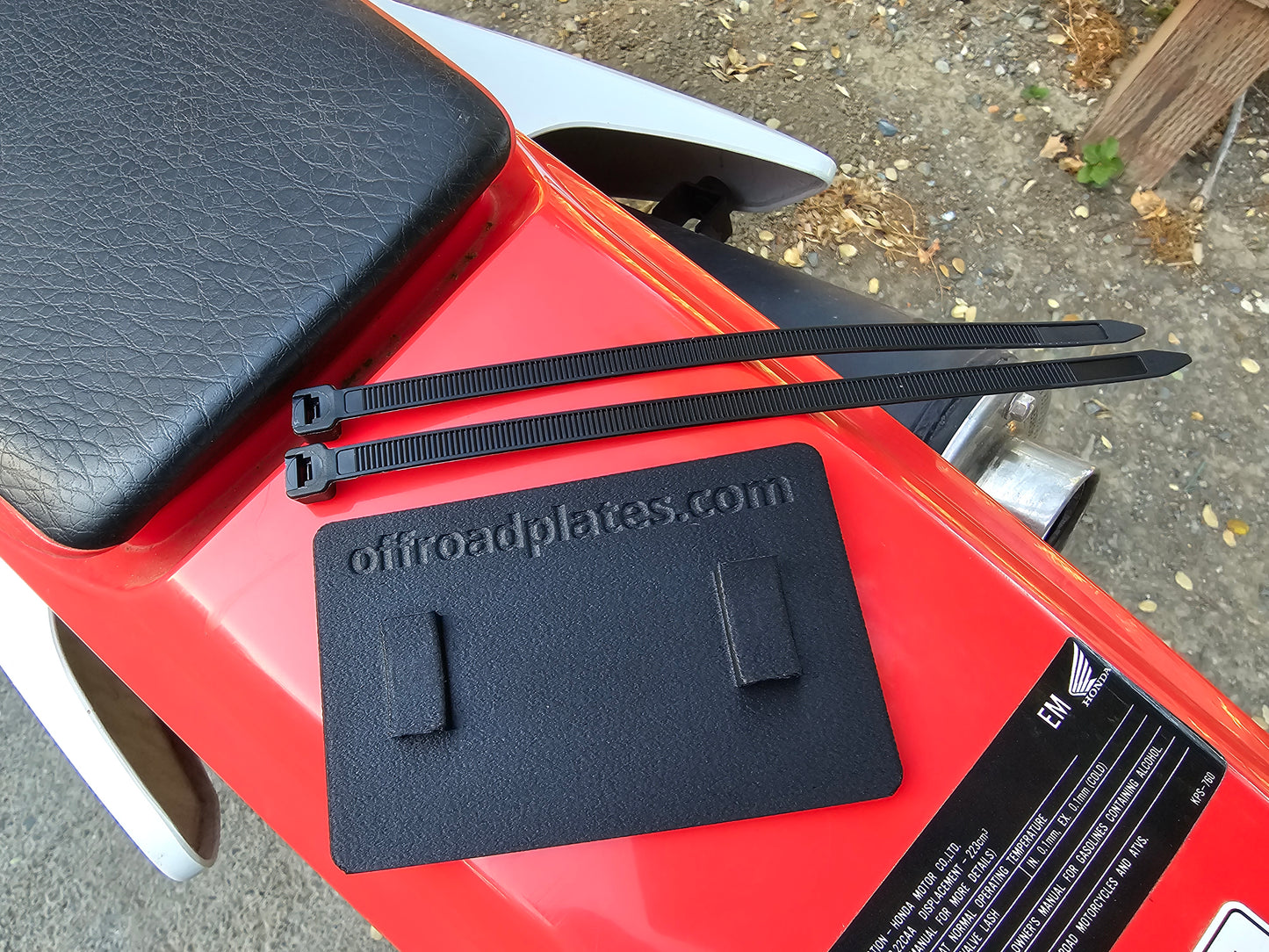 Dirt bike OHV sticker plate for front forks